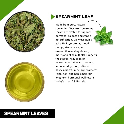 Image of TEACURRY Spearmint Tea Tin Can - For PCOS, PCOD, Hormonal Balance, Acne & Unwanted Facial Hair - 50 gms