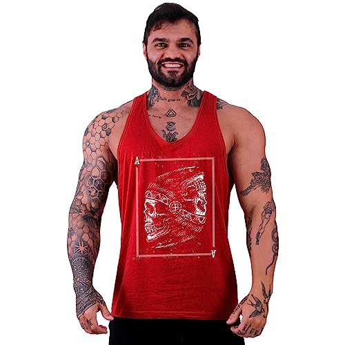 Regata Cavada Masculina MXD Conceito Dark Skull (Vermelho 2, GG)
