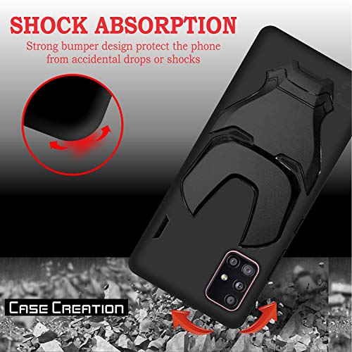 Image of COVERLY Official 3D Smooth Feel Avenger Logo Mask Soft Rugged Grip Iron Man Engraved Cartoon Movie Engraved Silicone Rubber Matte Back Cover for Samsung Galaxy M51 (2020) - Black