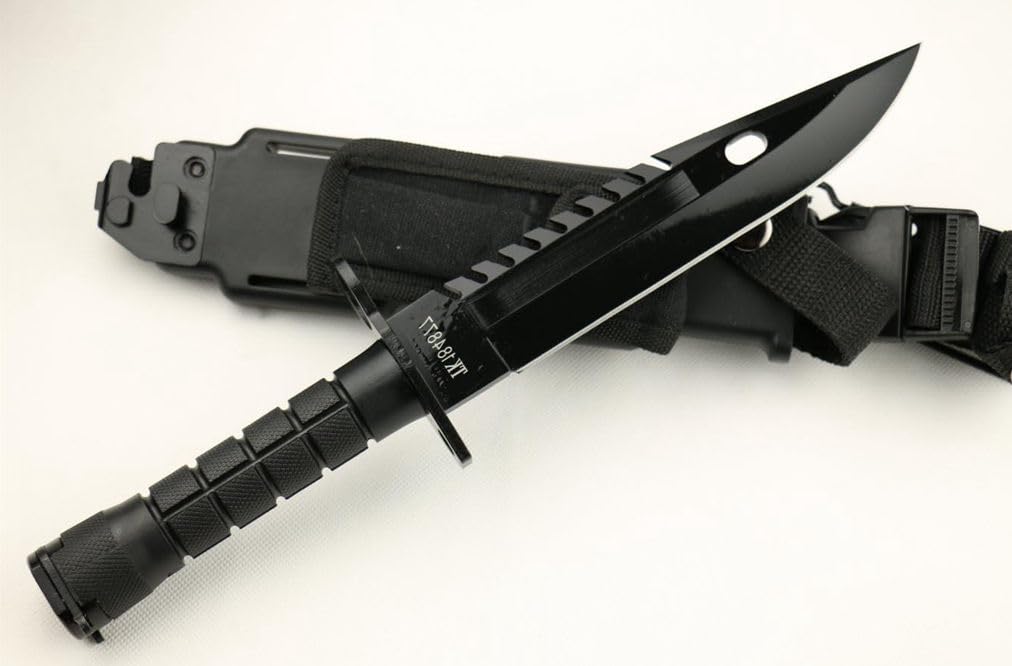 Generisch TEERMA ER4 - Integriertes geschmiedetes gerades Messer im Freien mit fester Klinge, Überlebensmesser, Perfektes Bushcraft Messer Outdoor,Jagdmesser