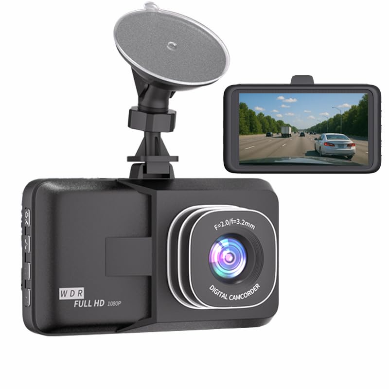 3-inch Dash Cam for Cars, 1080P HD car Camera, Wide-Angle Driving Recorder with Night Vision, Loop Recording, Video Motion Detection - image 1