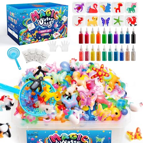 Image of Kiditos Magic Water Elf Toy Kit–Squishies for Kids, 20 Gels & 10 Molds, Magic Gel Water Pets Sensory Toy, Fun DIY Craft Kit, Party Favors, Birthday & Christmas Gifts for Kids Ages 3+