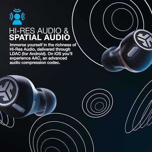 Image of JLab, Epic Lab Edition, True Wireless Earbuds, Hybrid Dual Drivers, Spatial Audio, Black