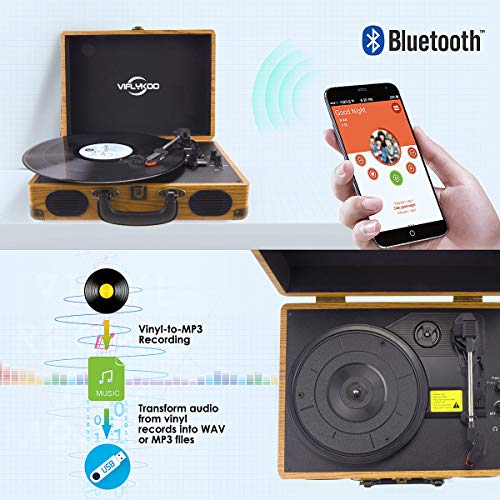 VIFLYKOO Platine Vinyle, Platine Vinyle à Encodeur Numérique Portabl Bluetooth avec Haut-parleurs Stéréo intégrés à… - Les Beatles, Paul McCartney, John Lennon, RIngo Starr, George Harrison VIFLYKOO Platine Vinyle, Platine Vinyle à Encodeur Numérique Portabl Bluetooth avec Haut-parleurs Stéréo intégrés à… – Image 4