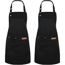 Pack of 2 Aprons for Women Men Waterproof Chef Apron with 2 Pockets