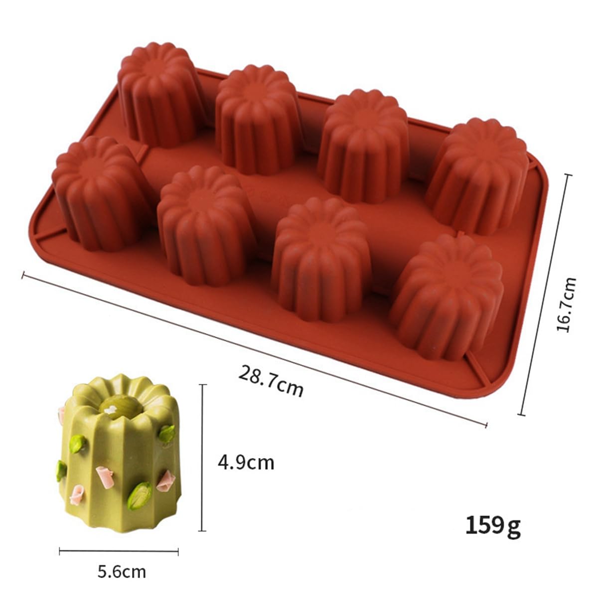 mostsom Molde de silicona para tartas, mousse, moldes de chocolate de cilindro alto para pasteles, brownie, pudín, postre, pastelería, helado, gelatina (cilindro B con 8 cavidades)