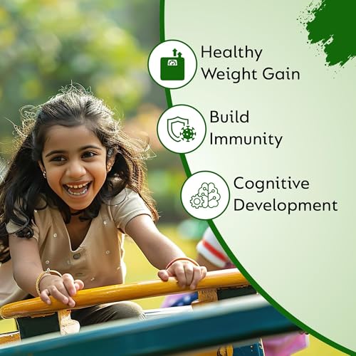 Image of kidvediks Kids Nutrition Drink Mix for 2-6 Years Pack of 3 ( 350g Each) -5 Premium Protein sources+23Vitamins& Minerals ,DHA, Moringa, calcium,zinc| No Refined Sugar, Artificial Flavours or Preservatives|