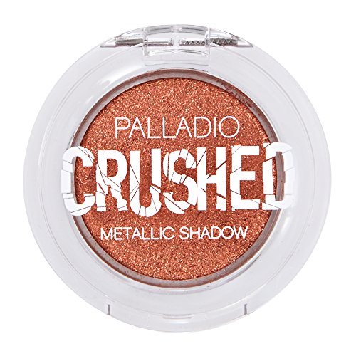 Palladio Crushed Metallic Eyeshadow, Meteor, Pressed Pigments for Highly Reflective Foil Finish, Cream Eyeshadow w/ No Creasing, Amazing Color Depth, Apply Glitter Eyeshadow with Eyeshadow Brushes