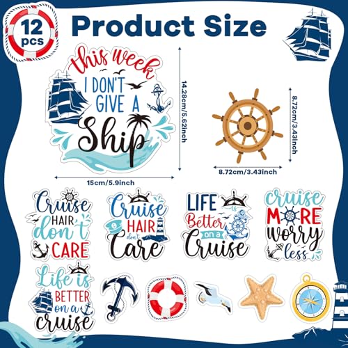 12pcs decoraciones magnéticas grandes para puerta crucero miniatura 2