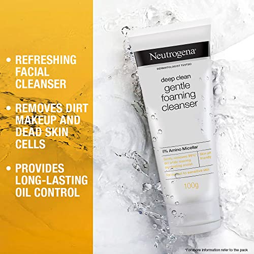 Neutrogena Deep Clean Foaming Cleanser- Advanced Face Wash | Men & Women | Normal to Oily Skin | Gentle Formula | 8% Amino Micellar | Skin pH Friendly | Removes 99% Dirt | Daily... - Image 5