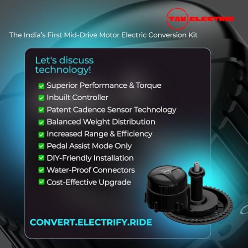 Image of E-Bicycle Conversion Kit 36V 250W | Mid-Drive Motor and 5.6 Ah Battery with Charger