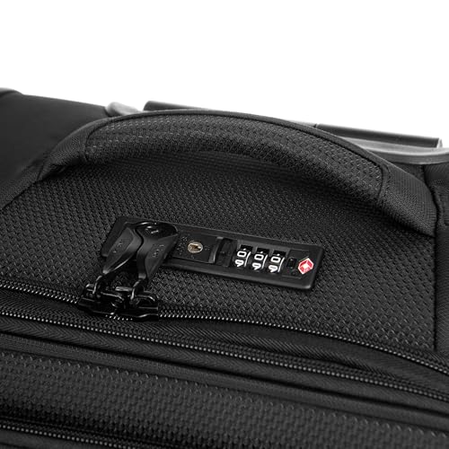 Image of Verage Luxe Toledo Set of 2 (S+M) Softsided Lightweight Spinner Wheels Luggage, Expandable Suitcase with TSA Lock & LED Flashlight, Black (20 /24)