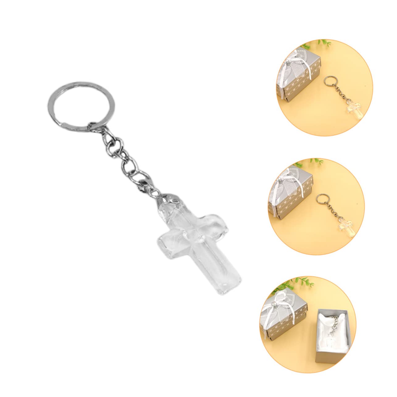 Portachiavi di cristallo IL Keychain chiave Keeychain religioso nome arredamento portachiavi cristalli pendenti per la decorazione Cristallo bianco