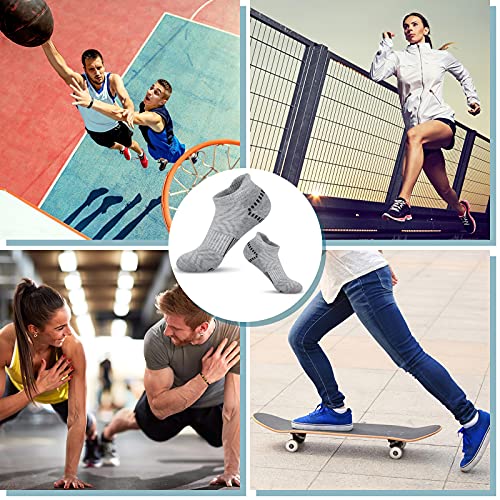 Image of Airacker Ankle Athletic Running Socks Cushioned Breathable Low Cut Sports Tab Socks for Men and Women (6 Pairs)