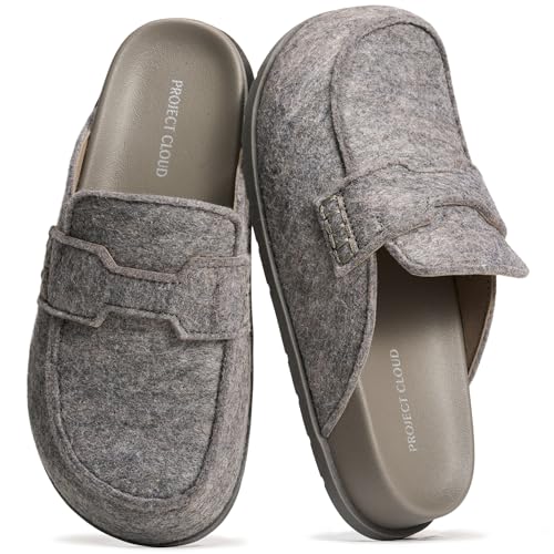 Image of Project Cloud 100% Genuine Leather Womens Clogs - Plush & Soft Insole with Arch Support Non Slip Mules & Clogs for Women Footwear - Water Resistant Women Shoes (Foamy)