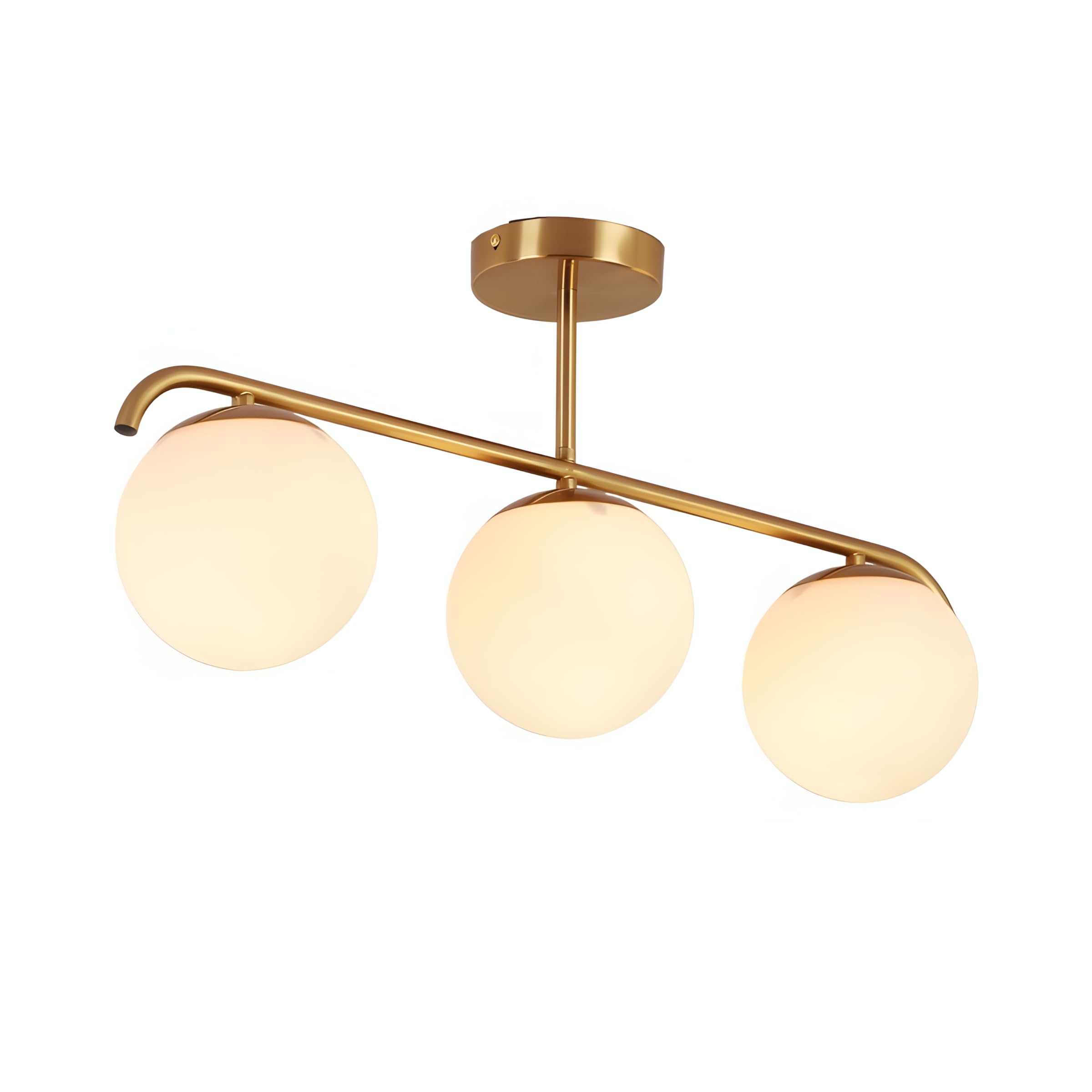 B·LED BARCELONA LED Lampada da soffitto tripla "Tali" con 3 sfere di vetro opalino, 3xE27, stile minimalista moderno, illuminazione diffusa per soggiorno, sala da pranzo o camera da letto, 70 x 30 x