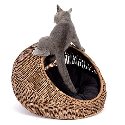 D+GARDEN Wicker Cat Bed Dome