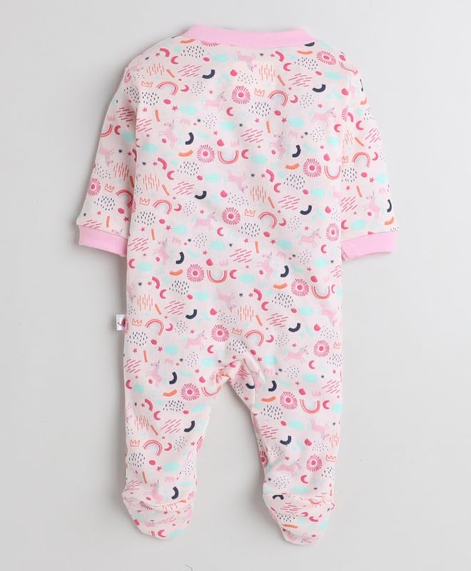 Image of BUMZEE Baby Girls Jumpsuit Baby & Full Sleeves Sleepsuit Pack Of 3