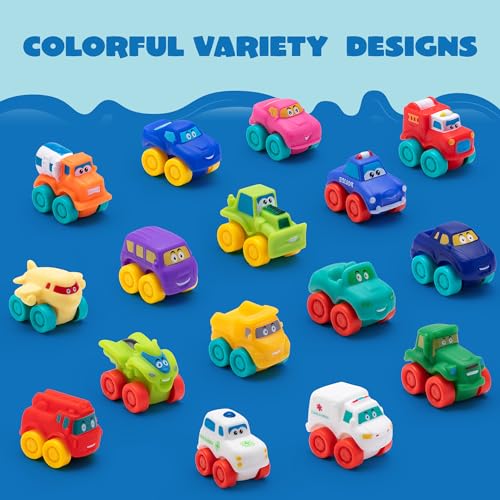 JOYIN Cartoon Cars, Soft Rubber Toy Car Set, Mini Toy Vehicles, Bath Toy Car for Toddlers, Gift for Boys and Girls Christmas Birthday, Summer Beach and Pool Activity, Party Favors for Kids - Image 3
