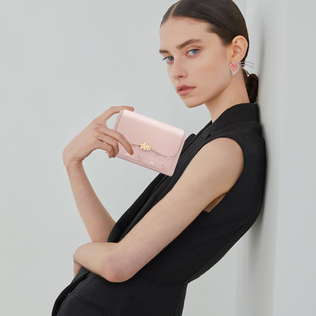 REETEE Geldbörse Klein Damen PU Leder Geldbeutel Damen Klein und im Kurzformat Portemonnaie Viele Fächer, Portmonee mit 10 Kartenfächer und Zipper Münzfach Brieftasche (Rosa)