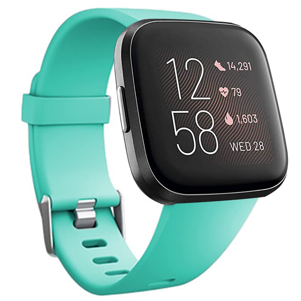 Replacement Bands Compatible with Fitbit Versa/Versa 2 / Versa Lite, Silicone Adjustable Classic Accessory Wristband Fitness Straps for Women Men Small and Large