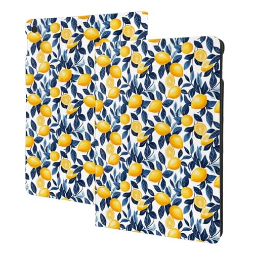 Étui pour iPad 10.2 motif citron avec support folio et veille automatique