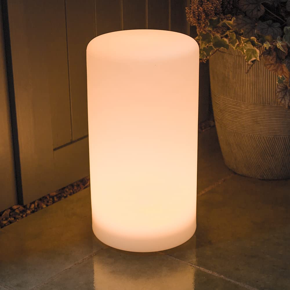 Shapelights® Indoor Outdoor USB Chargeable Solar Powered Colour Changing Mood Lights - Cylinder 45cm