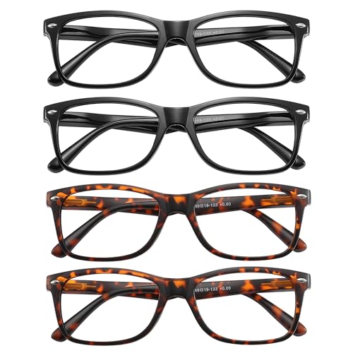 Image of Przene Reading Glasses for Men Women Blue Light Blocking Readers Spring Hinges Lightweight Style Pack