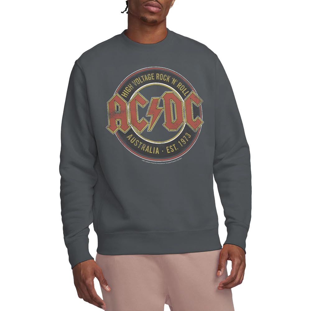 ACDC Est. '73 Crew Sweatshirt, Charcoal, Large