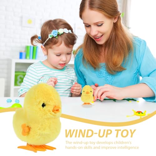 Küken Aufziehbares Spielzeug: -Aufzieh-Springen Niedliches Hähnchen Plüsch-Küken-Spielzeug Ausgestopfte Hasen-Puppe Kinder-Partybevorzugungen Osterkörbchen Stuffer Gelb