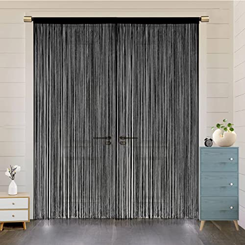 HSYLYM Door Curtain Window Curtains Door Decorations Room Dividers Decorations for Room,Doorways,Wall,Closet,Party and Furniture,One Piece Design,W79 xL79,Black - Image 2