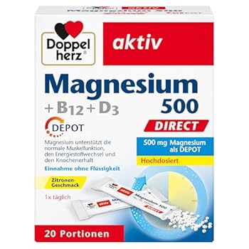 Doppelherz Magnesium 500 B12 D3 DIRECT mit DEPOT-Funktion - Magnesium als Beitrag für die normale Funktion der Muskeln un