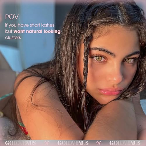 Image of Wispy Natural Lash Clusters 12-14-16mm CC Curl DIY Cluster Eyelash Extensions for Clean Makeup, Individual False Eyelashes Cat Eye Lash Clusters