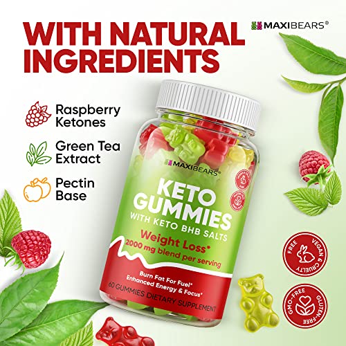 Keto Gummies - Delicious Low-Carb Snack For Weight Management - Boost Ketosis, Metabolism & Energy - Supports Digestion, Weight Loss, Detox & Cleansing - Made In Usa - Gummies For Ketosis - 60 Gummies #TOP6