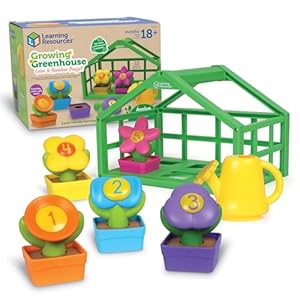 Learning Resources Growing Greenhouse: Colour & Number Playset – Preschool & Toddler Learning Activities, Ages 18 Months+