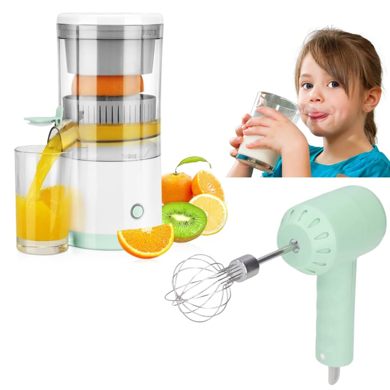 Drumstone 𝟏𝟓-𝐘𝐞𝐚𝐫 𝐖𝐚𝐫𝐫𝐚𝐧𝐭𝐲 -Combo C1033 Automatic Citrus Juicer | Electric Orange Squeezer with USB Charging | Compact & Portable & Electric Cordless Hand Mixer | 3-Speed Whisk Baking-image-36