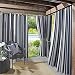 Sun Zero Valencia UV Protectant Indoor Outdoor Curtain Panel, 54" x 95", Navy Blue