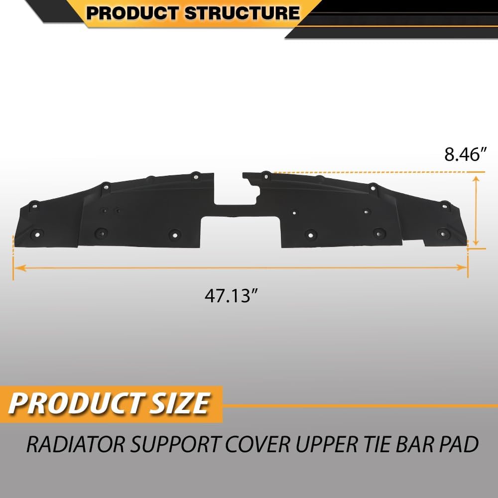 CNNELL Front Upper Radiator Support Cover Compatible with Nissan Altima 2019-2020 Black