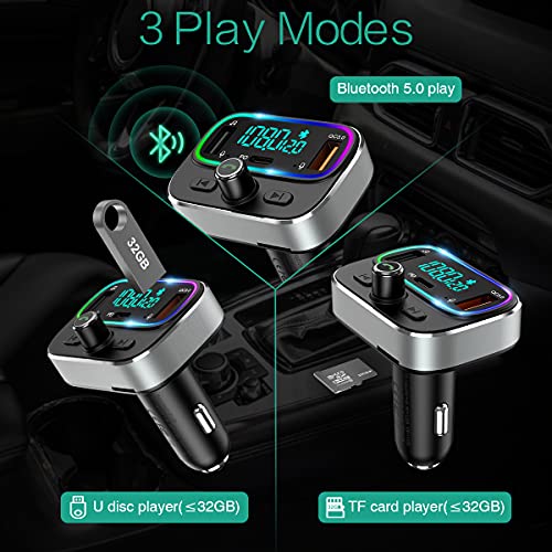 ORIA Trasmettitore FM Bluetooth 5.0 con Doppio