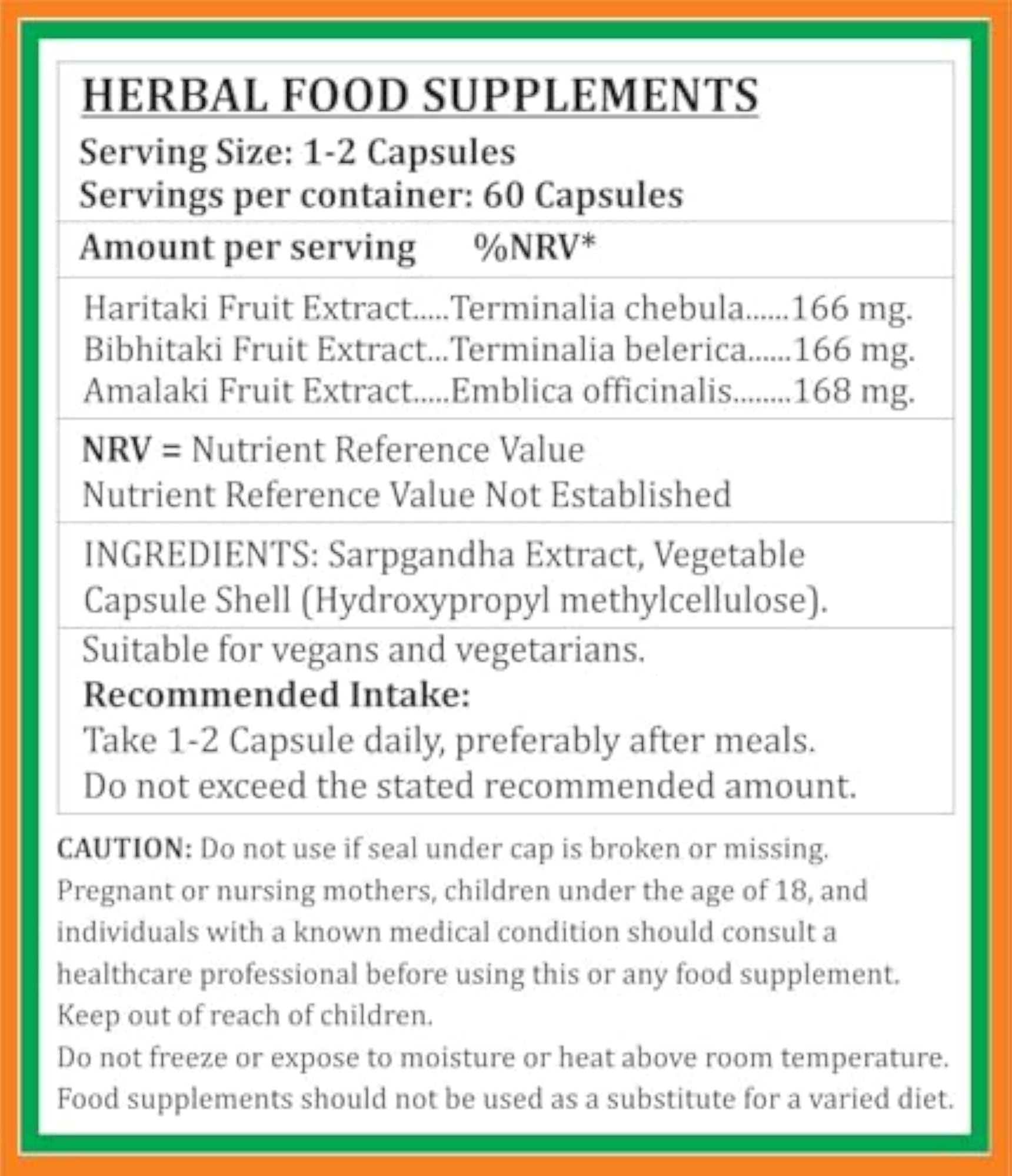 Triphala Extract Capsules, Highest Potency, 100 Count