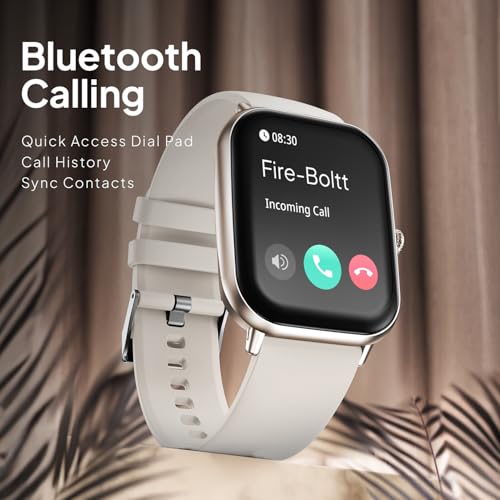 Image of Fire-Boltt Ninja Call Pro Max Bluetooth Calling Smart Watch, 2.01″ HD Display, 120+ Sports Modes, Health Suite, AI Voice Assistance, SpO2 & Heart Rate Monitor Smartwatch for Men & Women - Starlight