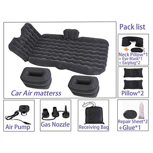 Outdoor Portable Inflatable Car Air Mattress Back Seat Blow-Up Sleeping Pad Camping,Vacation,Flitaing Bed,Floating Bed,Sleeping Blow-Up Pad fits SUV,RV,Truck