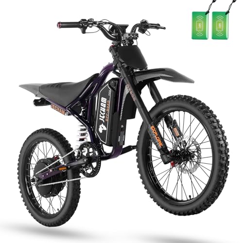 JECHAM Peak 4700W Electric Off-Road E-Bike for Adults&Teens, 60V 32Ah Detachable Battery,130 Miles Max Range,53MPH Top Speed,Non-Slip Tires,Dual Suspension,NFC Anti-Theft,Dual Hydraulic Brakes
