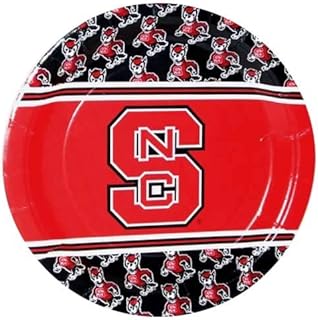 Westrick NCAA North Carolina State Wolfpack 9" Paper Plates - Officially Licensed - Plates with University Logo - Party supplies for Tailgating, Viewing Parties & Graduation - 8 Pack