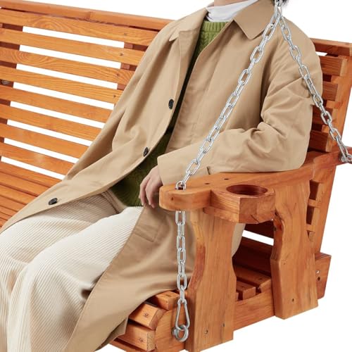 Image of U-MAX 5.5Ft Wood Porch Swing, 880lbs Weight Capacity