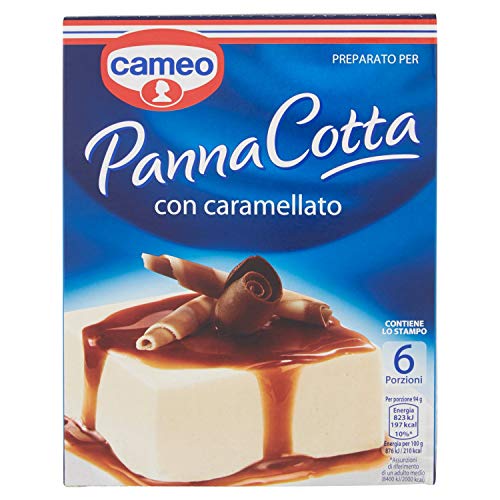 Cameo Preparato Per Panna Cotta Con Caramellato, Dessert Facile Da Preparare, Contiene Lo Stampo Per La Cottura 1 Busta Di Preparato E 1 Busta Di Cara
