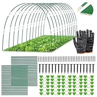 TUIBEIDAMAI 50 PCS Bögen für Hochbeet,Pflanztunnel Bögen,Abnehmbar Folientunnel für Hochbeet,Tunnelbögen Hochbeet,Gewächshaus Bogen 6mm mit Kunststoff umwickelt,Gewächshaus Reifen,Gartentunnel Bögen