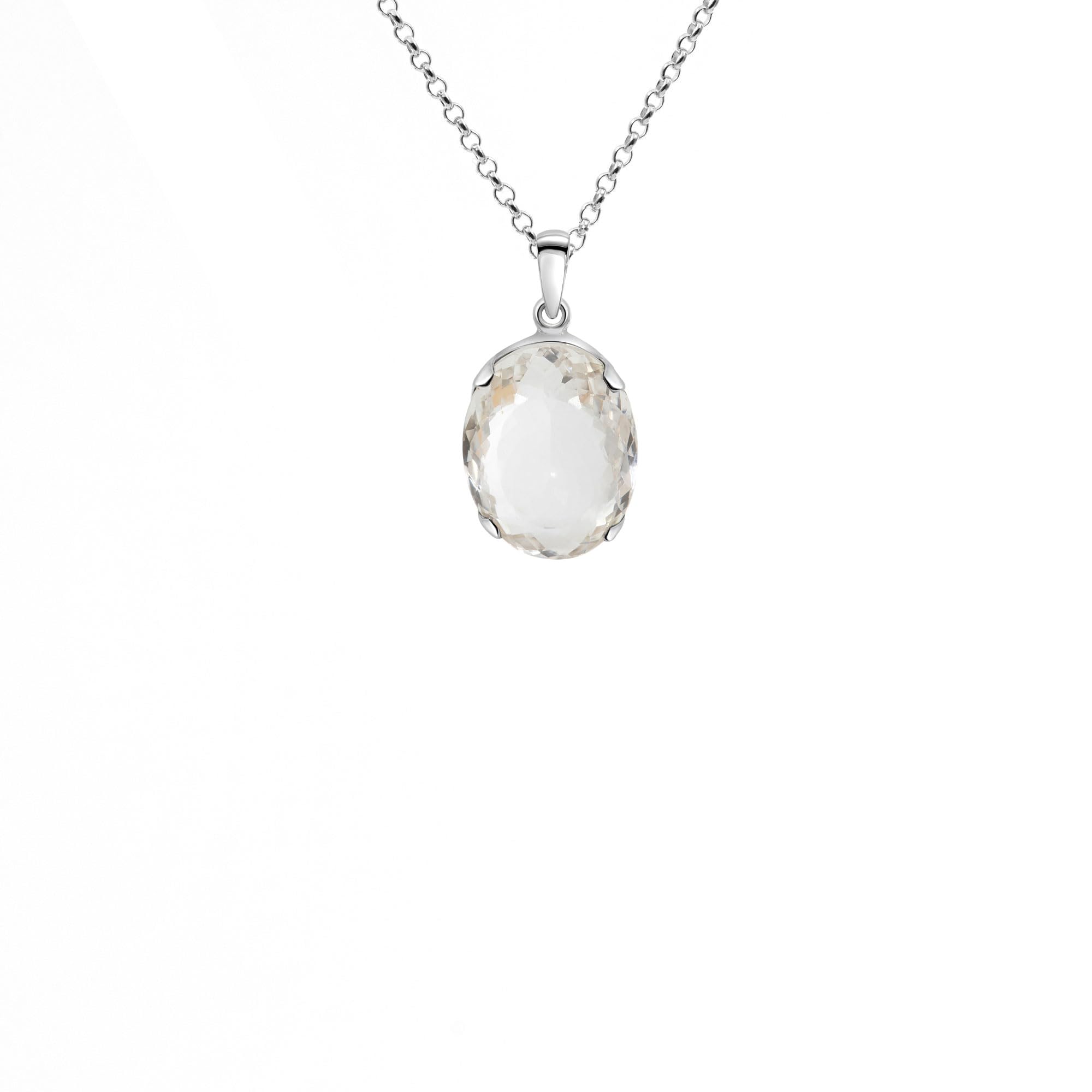 Circle Rolo Link Chain 1,5 mm Halskette 925 Sterling Silber Bergkristall Anhänger Damen/Herren Schmuck