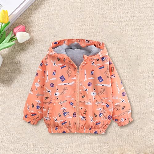 Toddler Windbreaker Hooded Jacket Cute Cartoon Graphic Zipper Outerwear Girl Boy Casual Lightweight Outdoor Hiking Outfits3