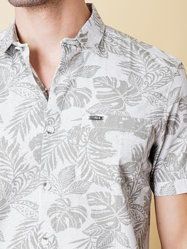 Image of The Indian Garage Co Men Slim Fit Tropical Full Sleeves Cutaway Collar Casual Shirt